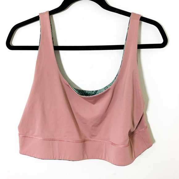 Fabletics reversible sports bra pink green snakeskin XL - Picture 5 of 9